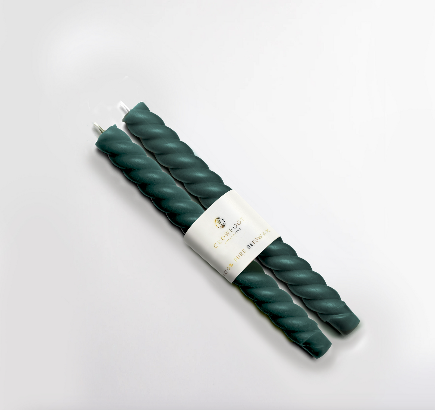 "Forest Green" Spiral Beeswax Candles | Crowfoot Collective