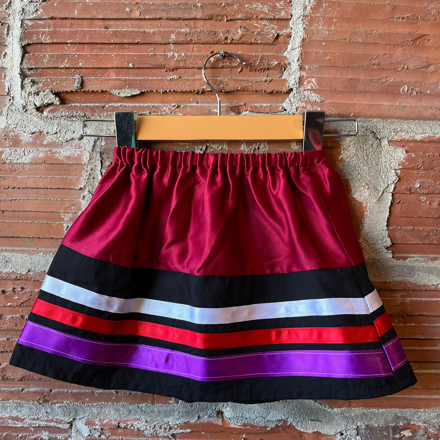 Maroon & Black Children's Ribbon Skirt
