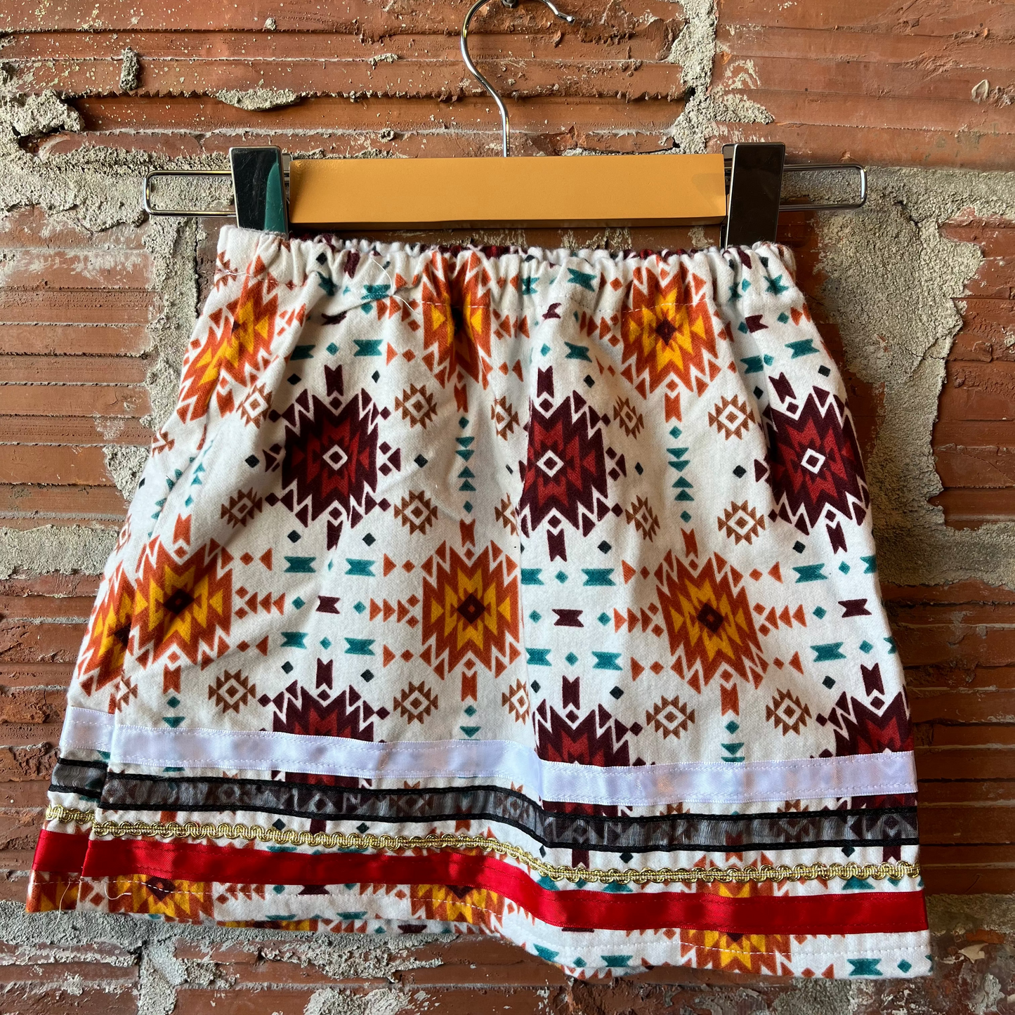 White Patterned Children's Ribbon Skirt