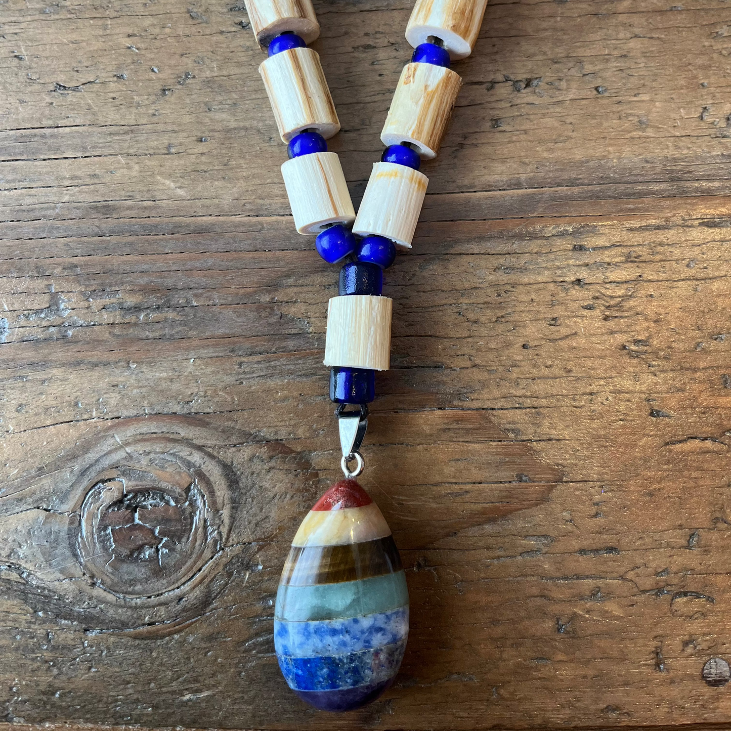 Devil's Club with Stone Pendant Necklace