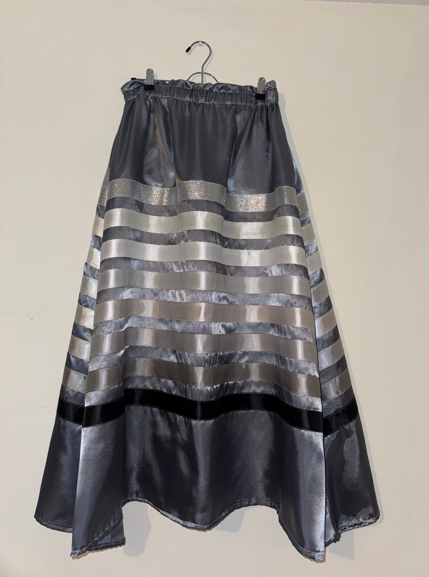 Satin Ribbon Skirt | Grey