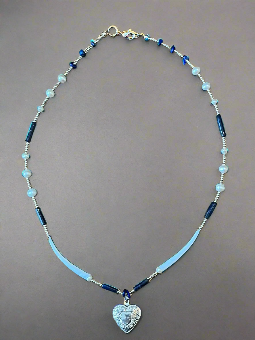 Dentalium Locket Necklace