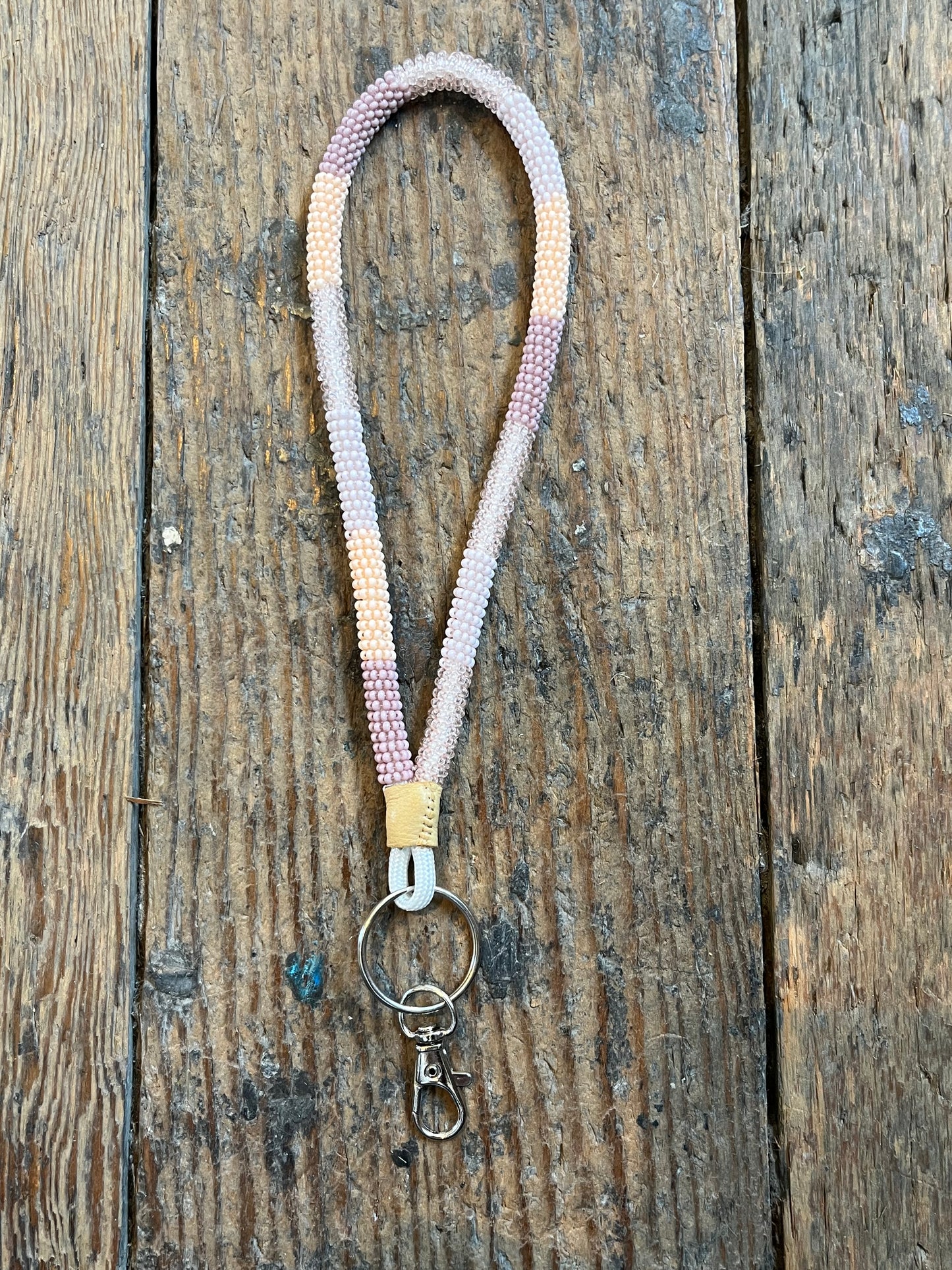 Lavender and Pink Striped Wristlet