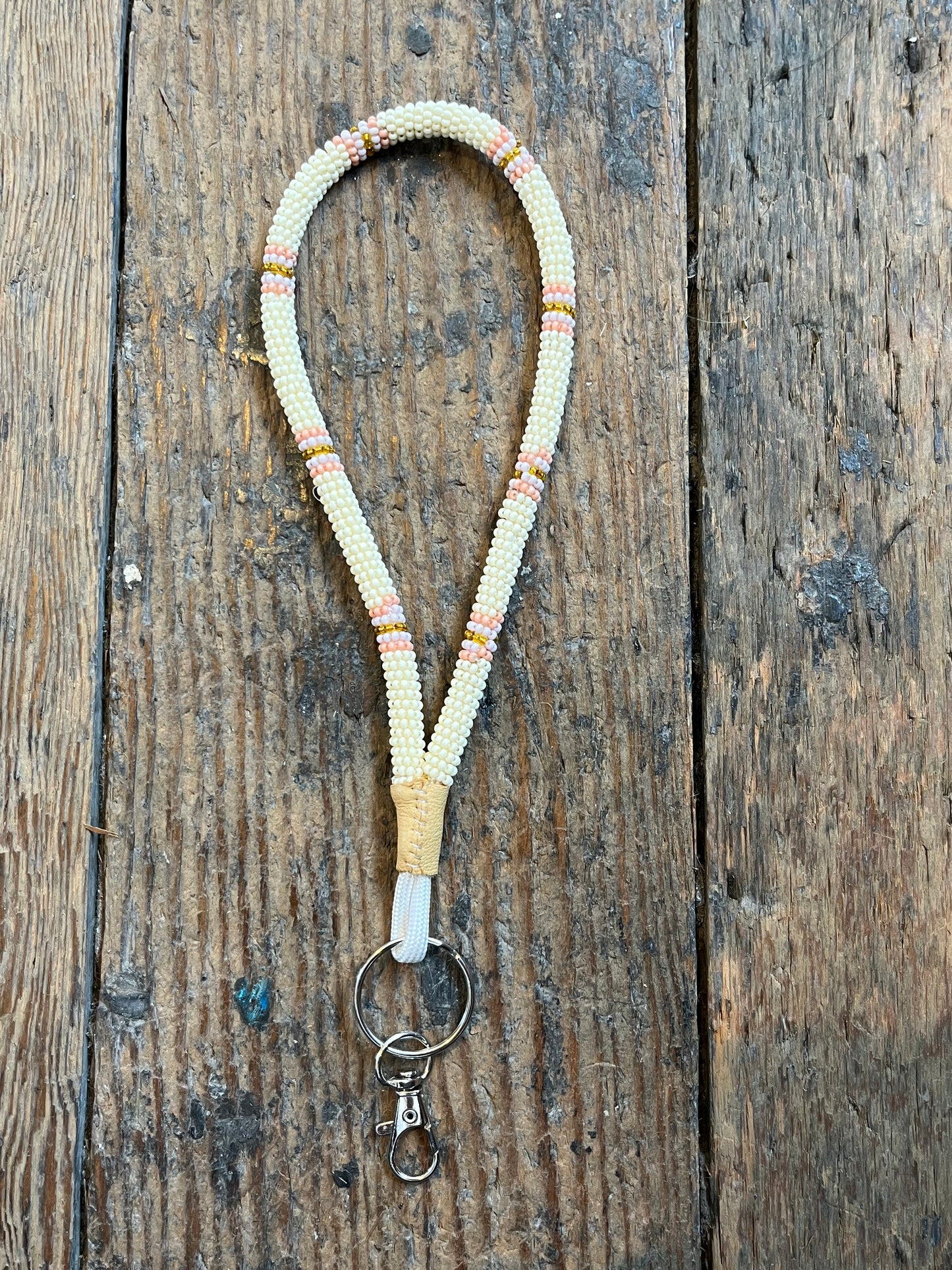 Creamy Striped Wristlet