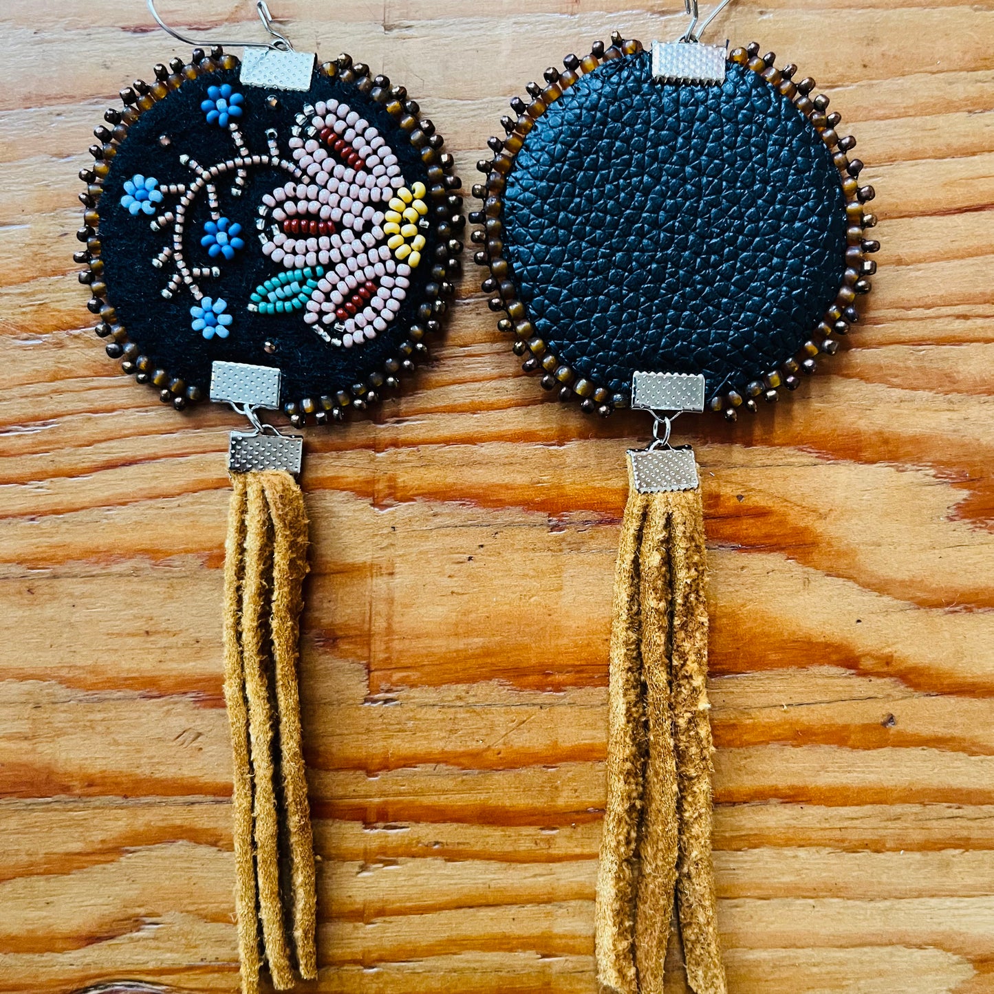 Round Wild Rose Floral Metis Earrings