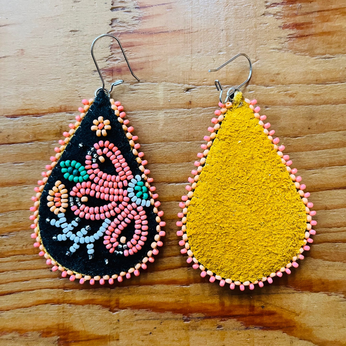 Peach Pear Drop Floral Metis Earrings