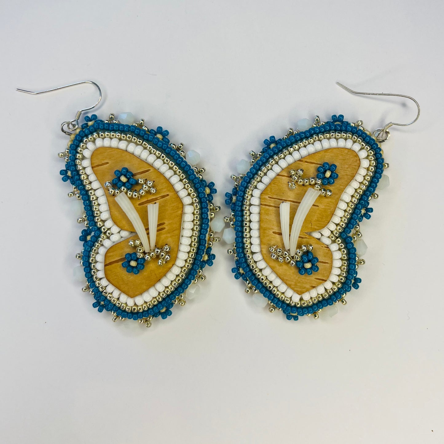 Birch Bark Butterfly Wing Earrings