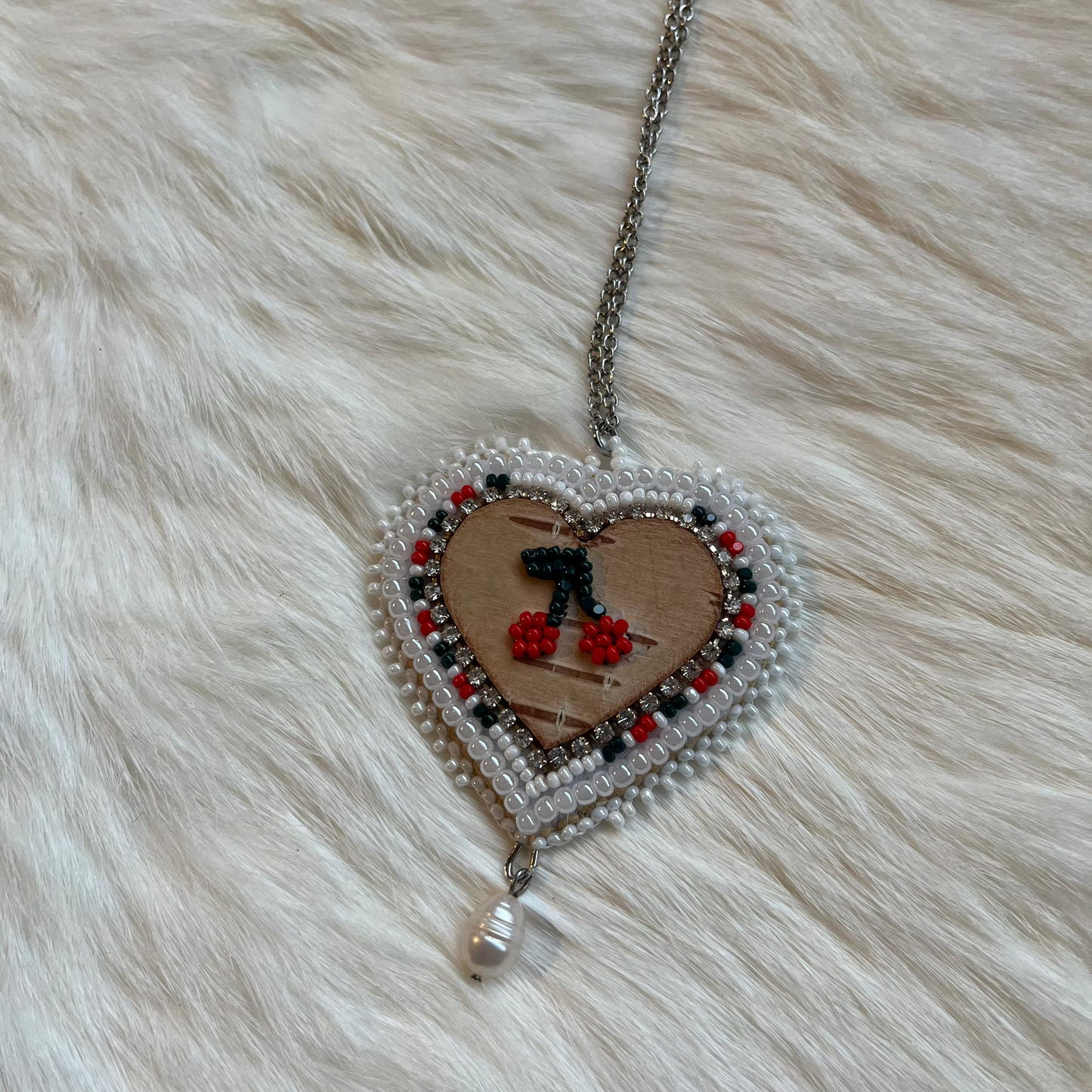 Birch Bark Cherry Necklace