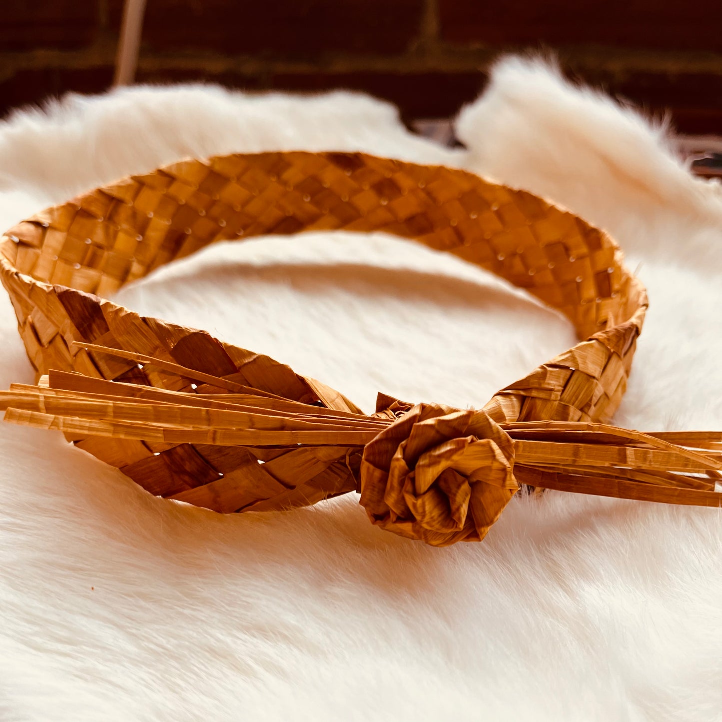 Cedar Woven Headband with Rose Detail - Brittany Sampson