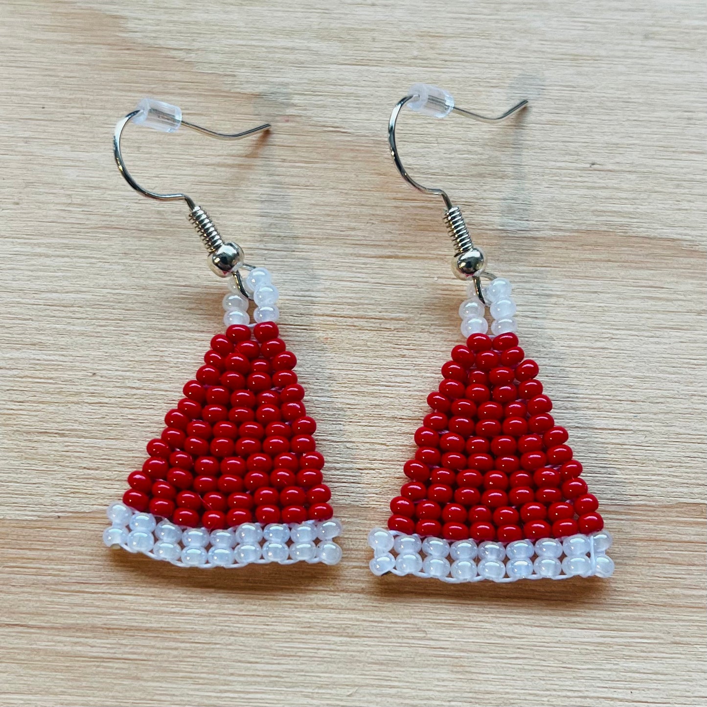 Santa Hat Beaded Earrings