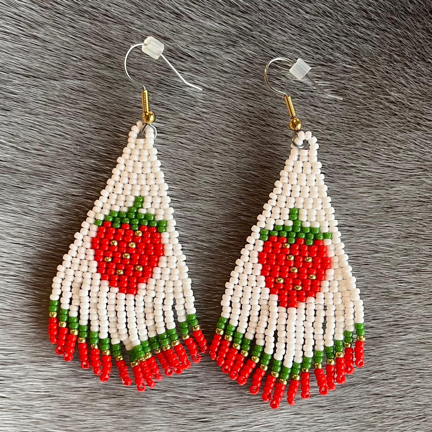 Strawberry Fringe Beaded Earrings