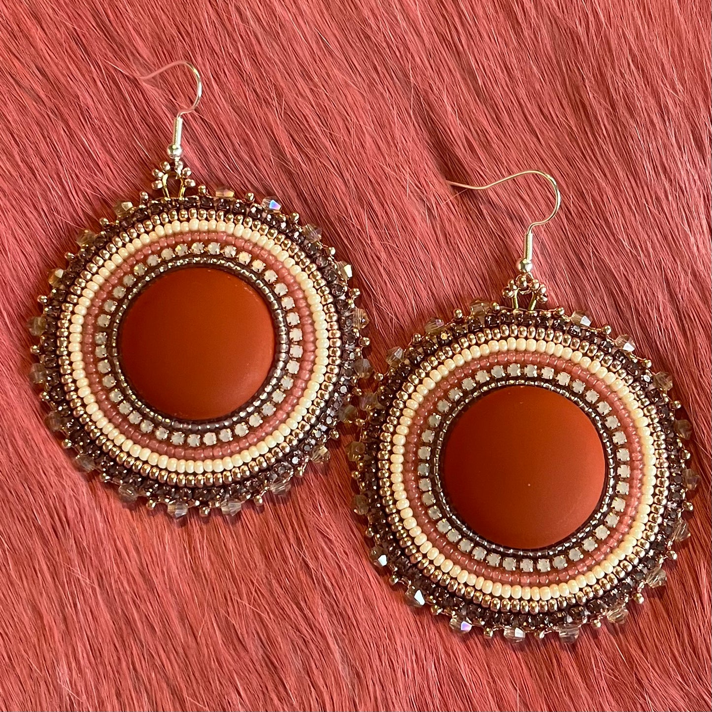 Rose Gold Flat Stitch Earrings