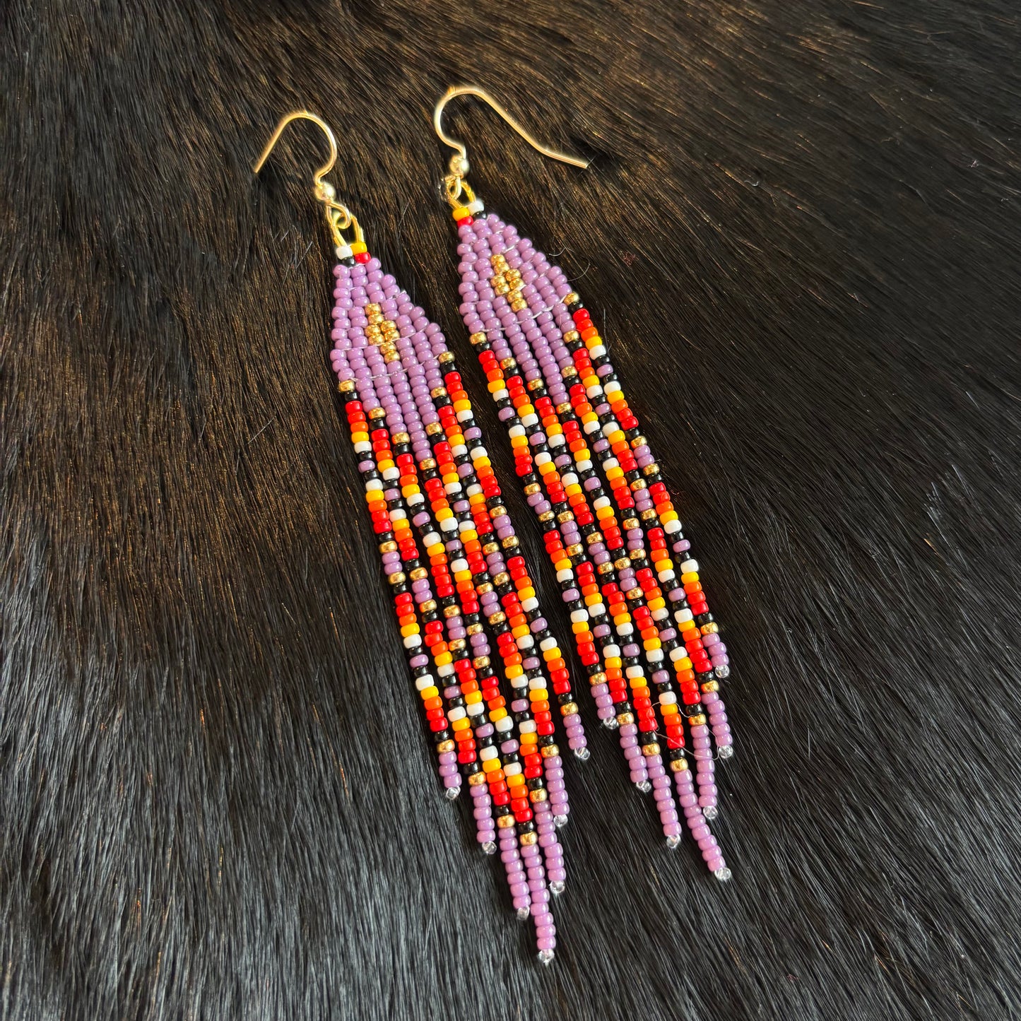 Purple Medicine Fringe Earrings