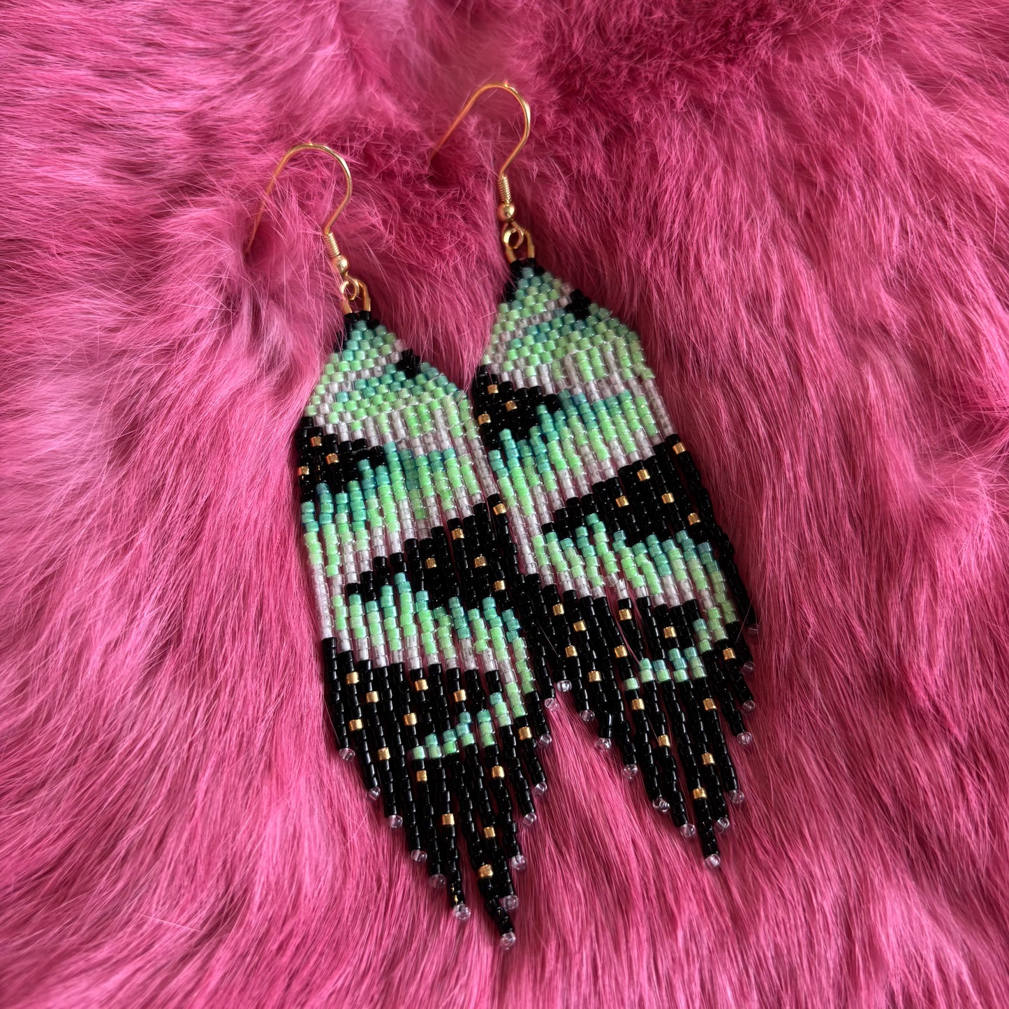 Aurora Borealis Fringe Earrings