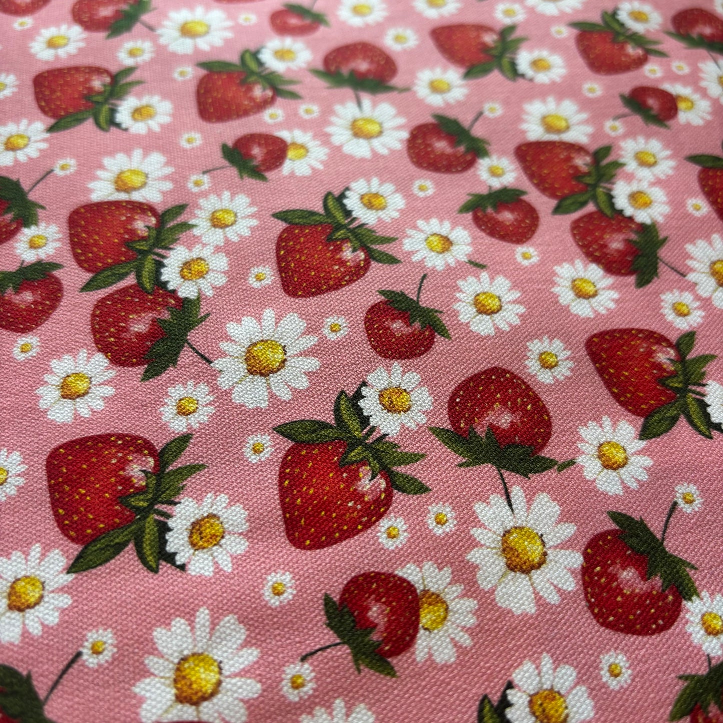 Pink Strawberry Cotton Fabric