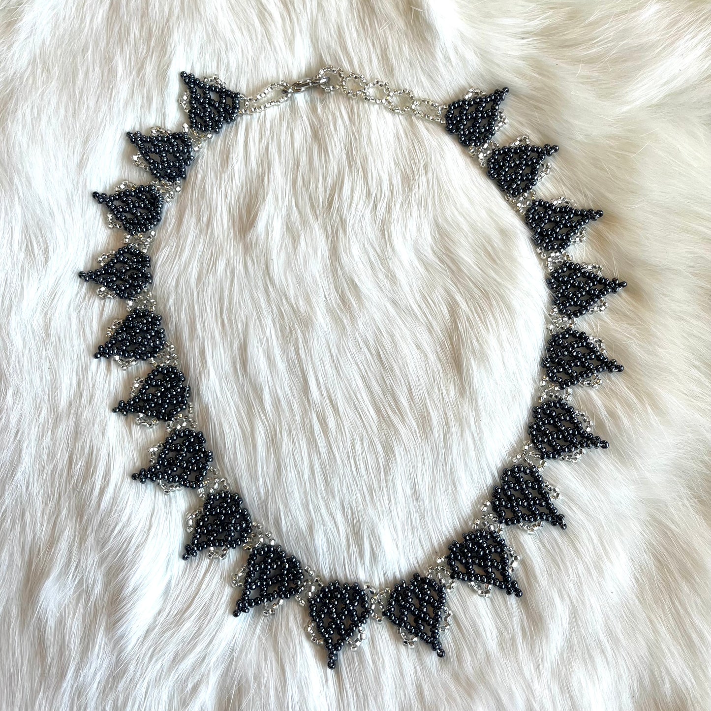 Silver and Hematite Necklace
