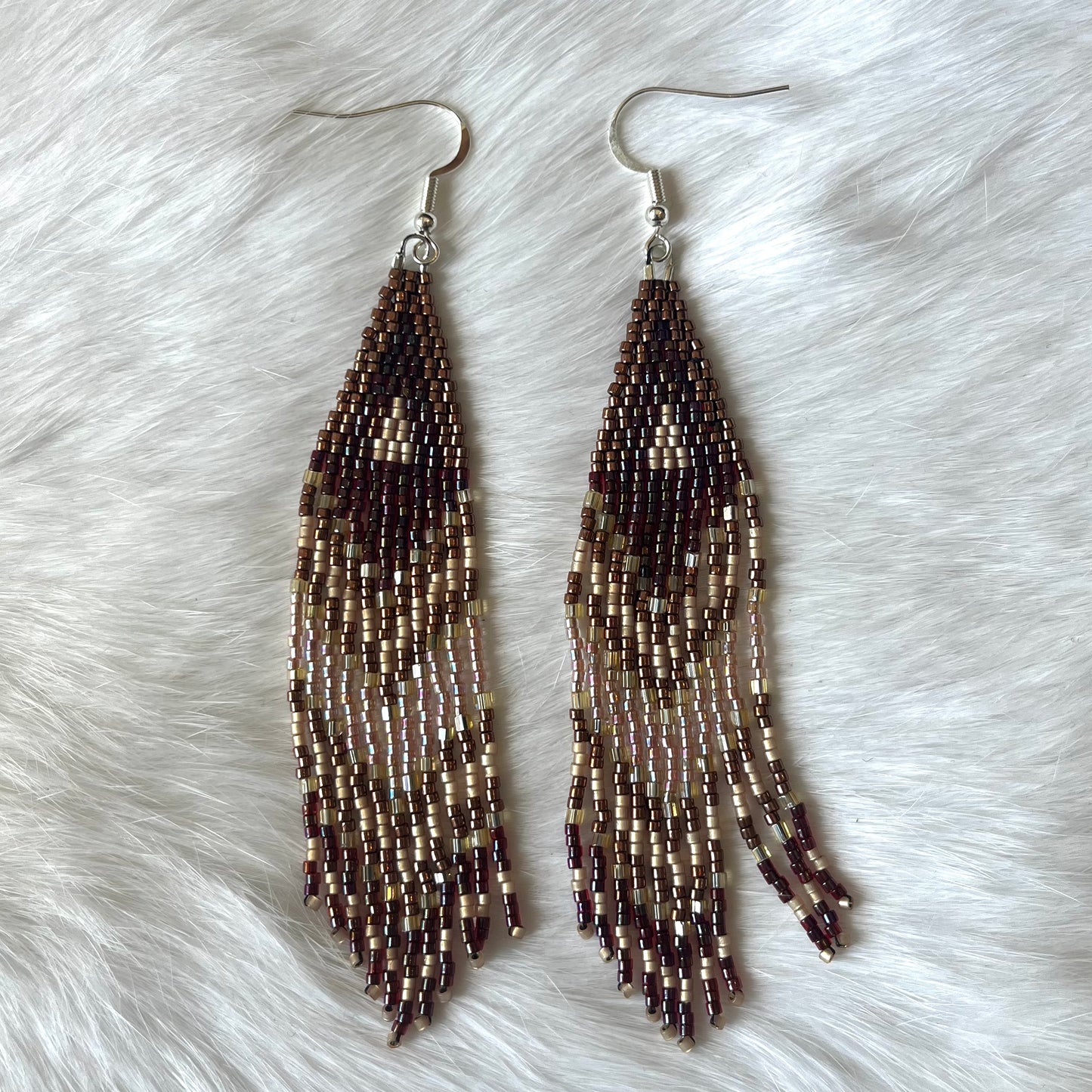 Cranberry Copper Fringe Earrings