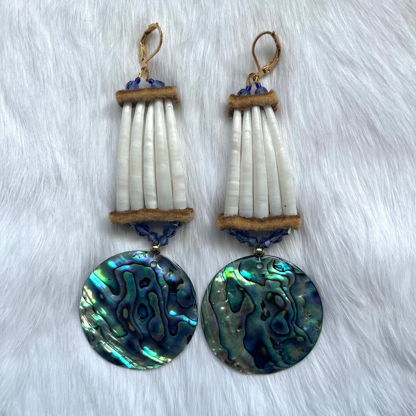 Purple Dentalium Shell Earrings