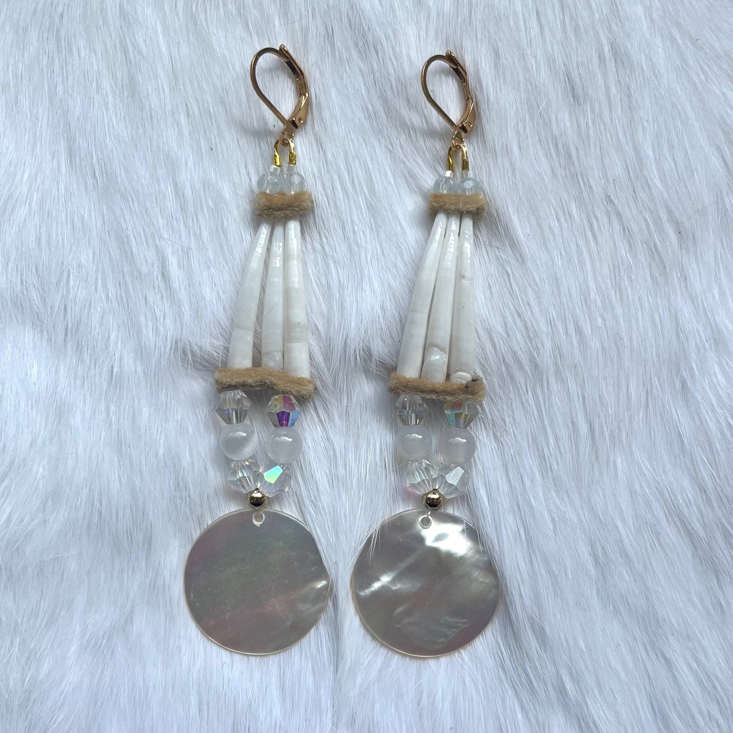 White Dentalium Shell Earrings