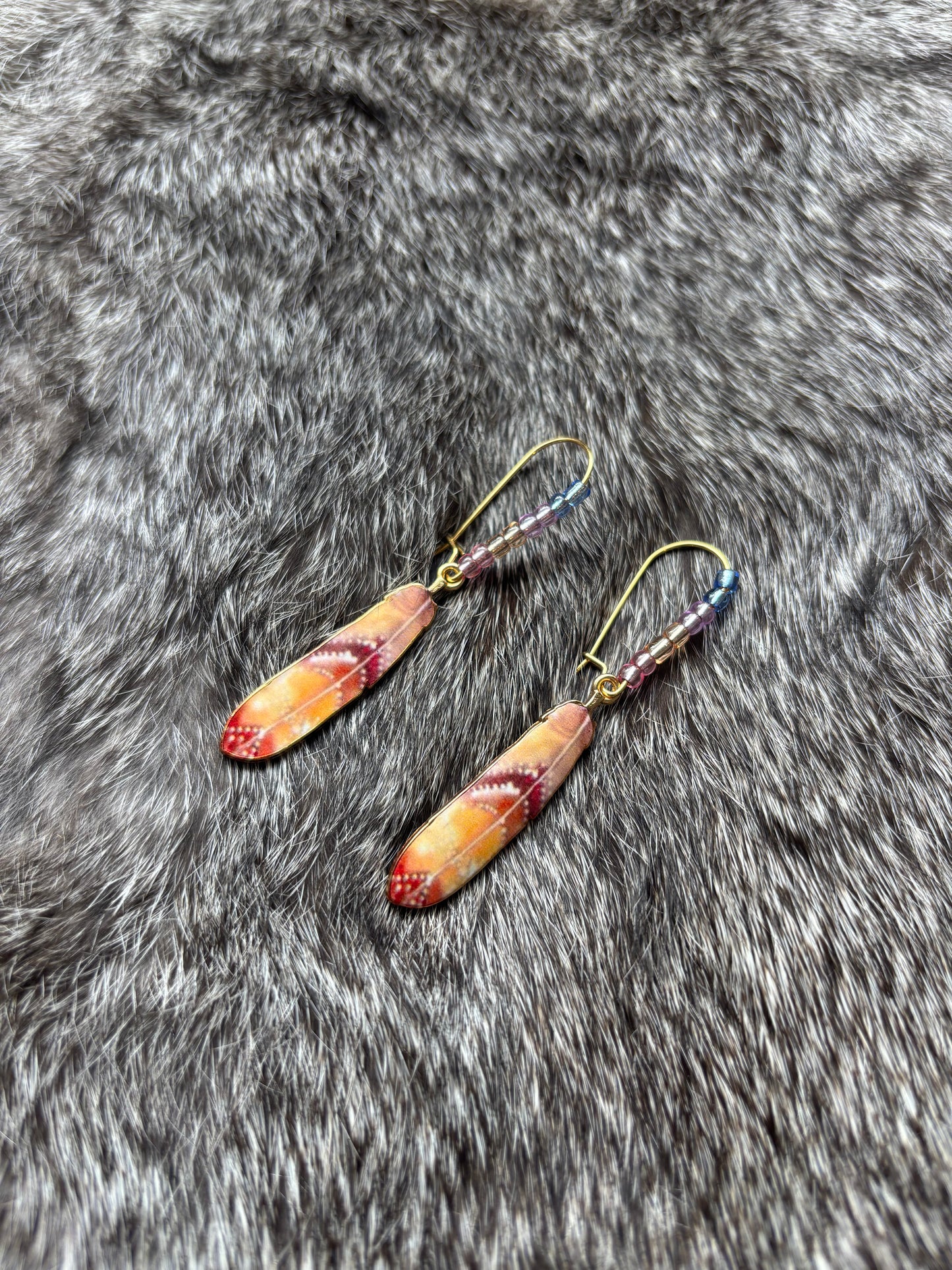 Feather Dangle Earrings- Assorted Colours
