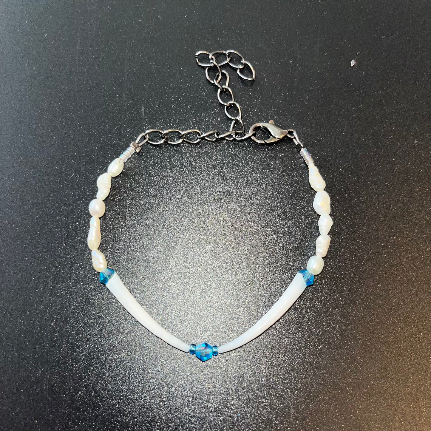 Crystal & Fresh Water Pearl Dentalium Bracelets