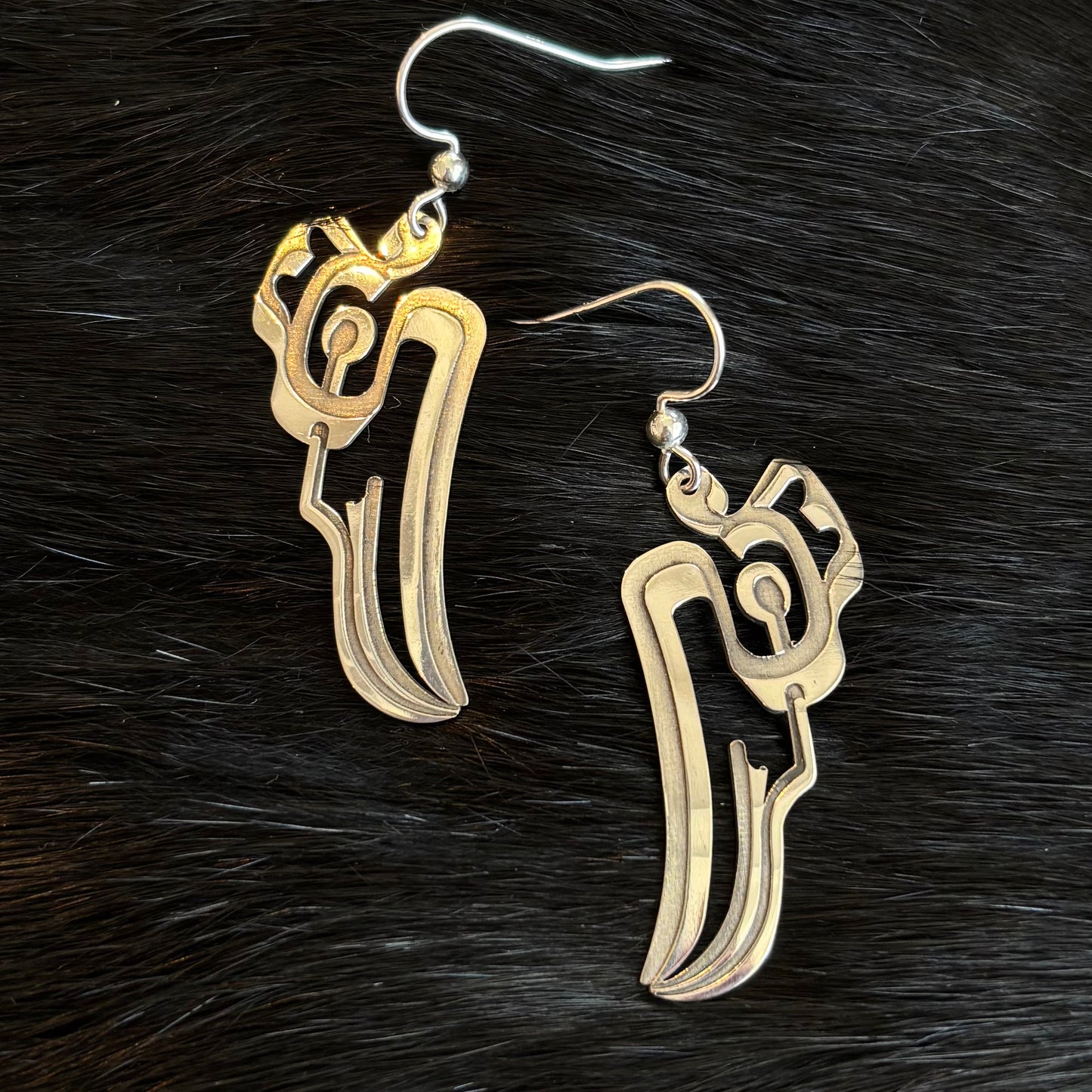"Mechanical Raven" Silver Dangle Earrings - Gina Mae Schubert