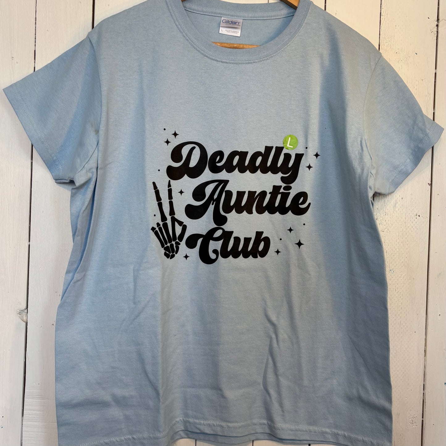 Light Blue Deadly Aunty Club T Shirt- Large