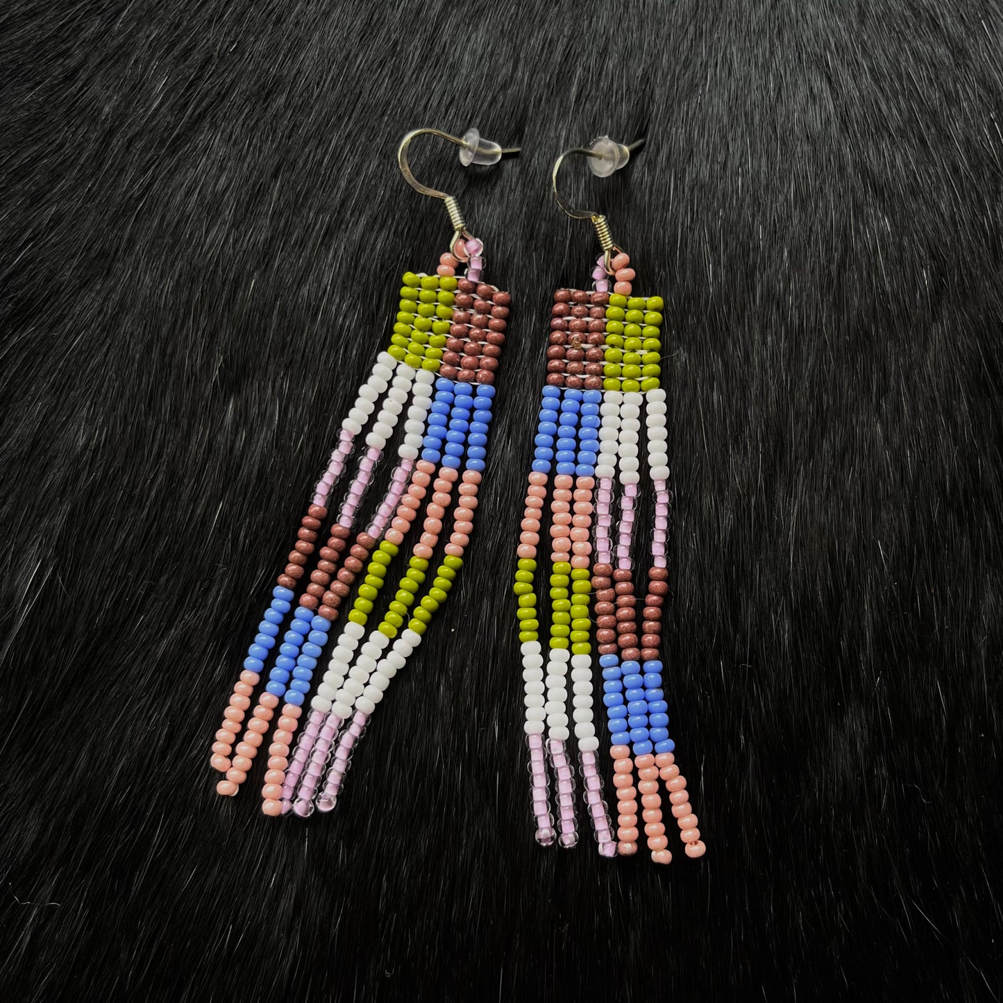 Multi-Colour Checker Earrings