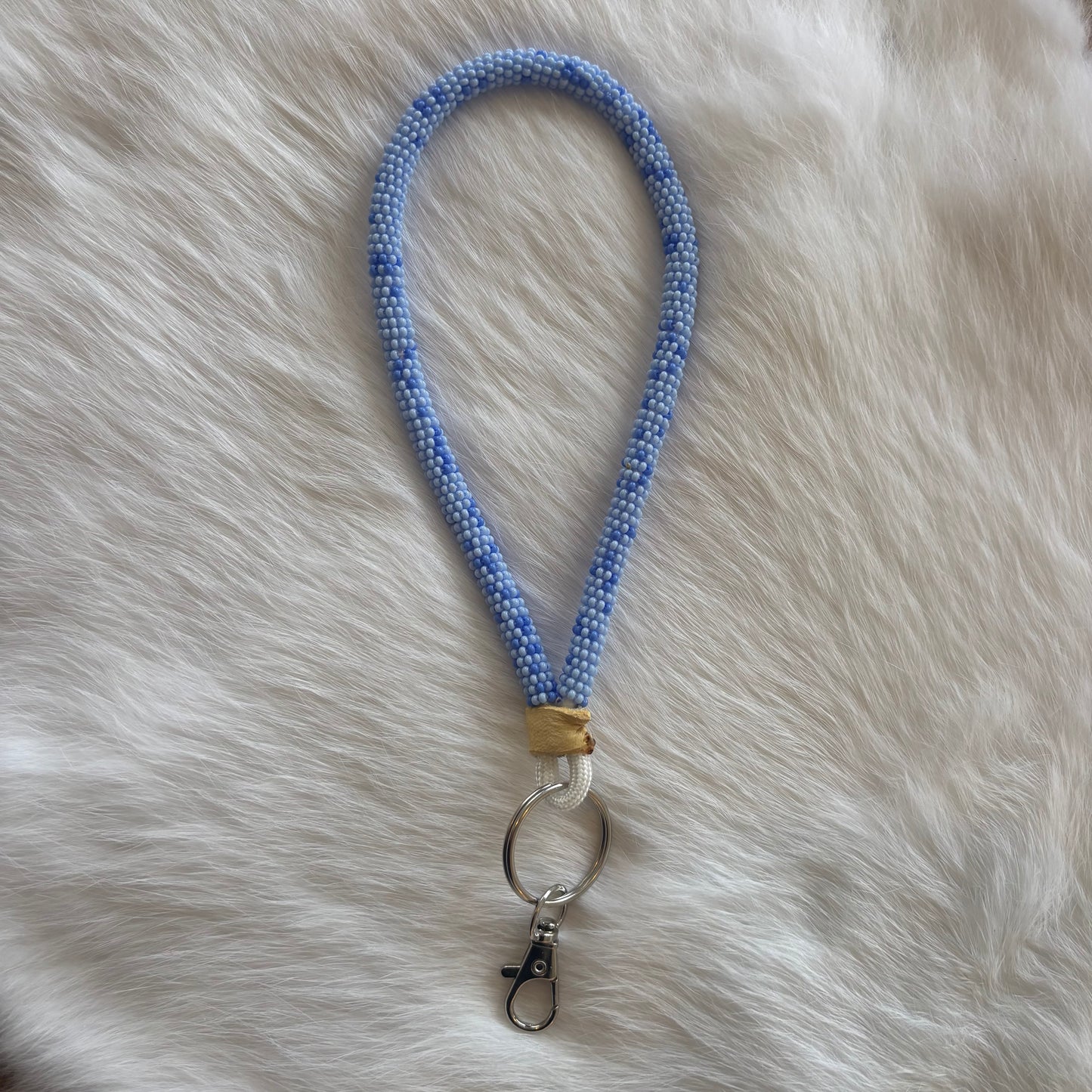Periwinkle Bead Soup Wristlet Lanyard