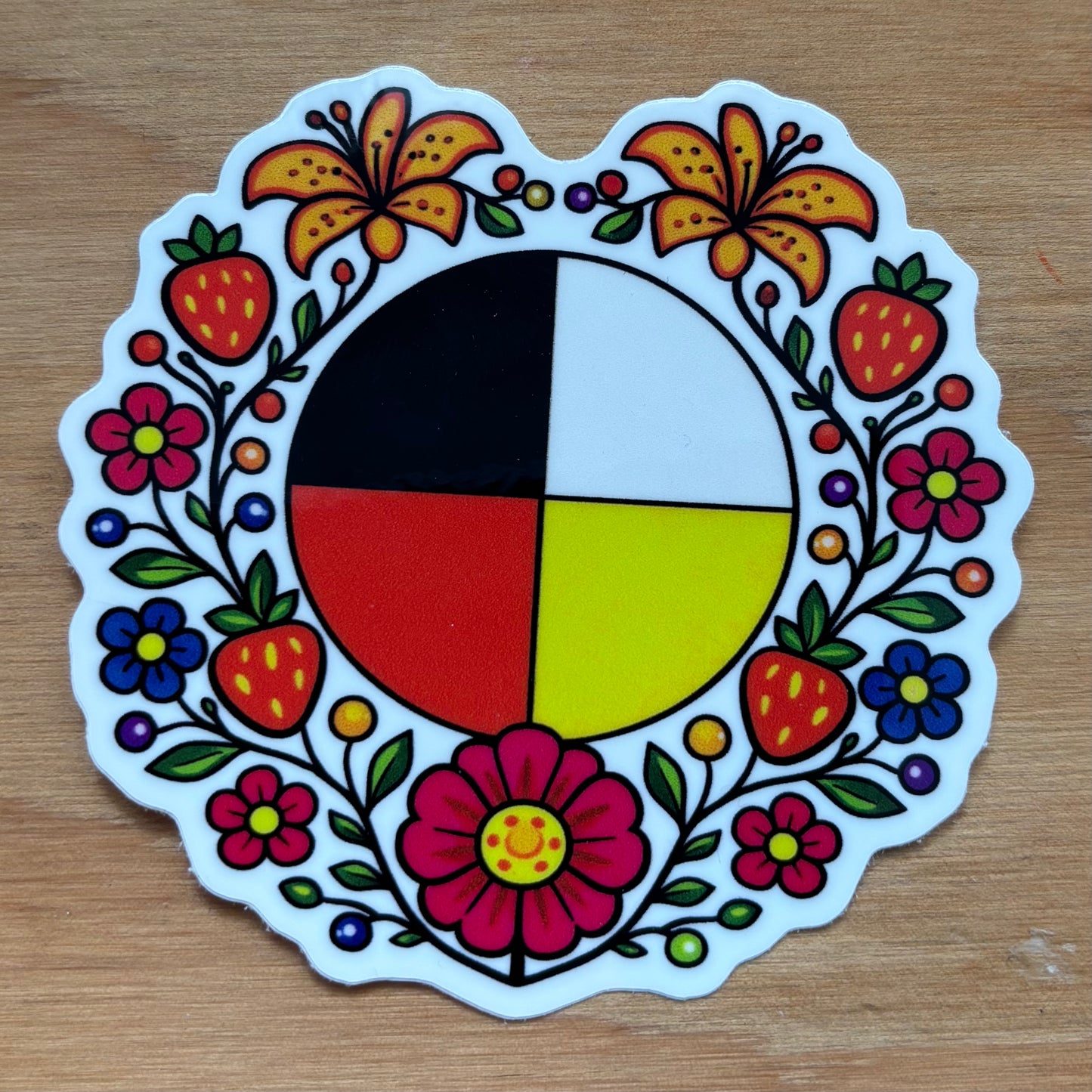 Medicine Wheel Floral Sticker