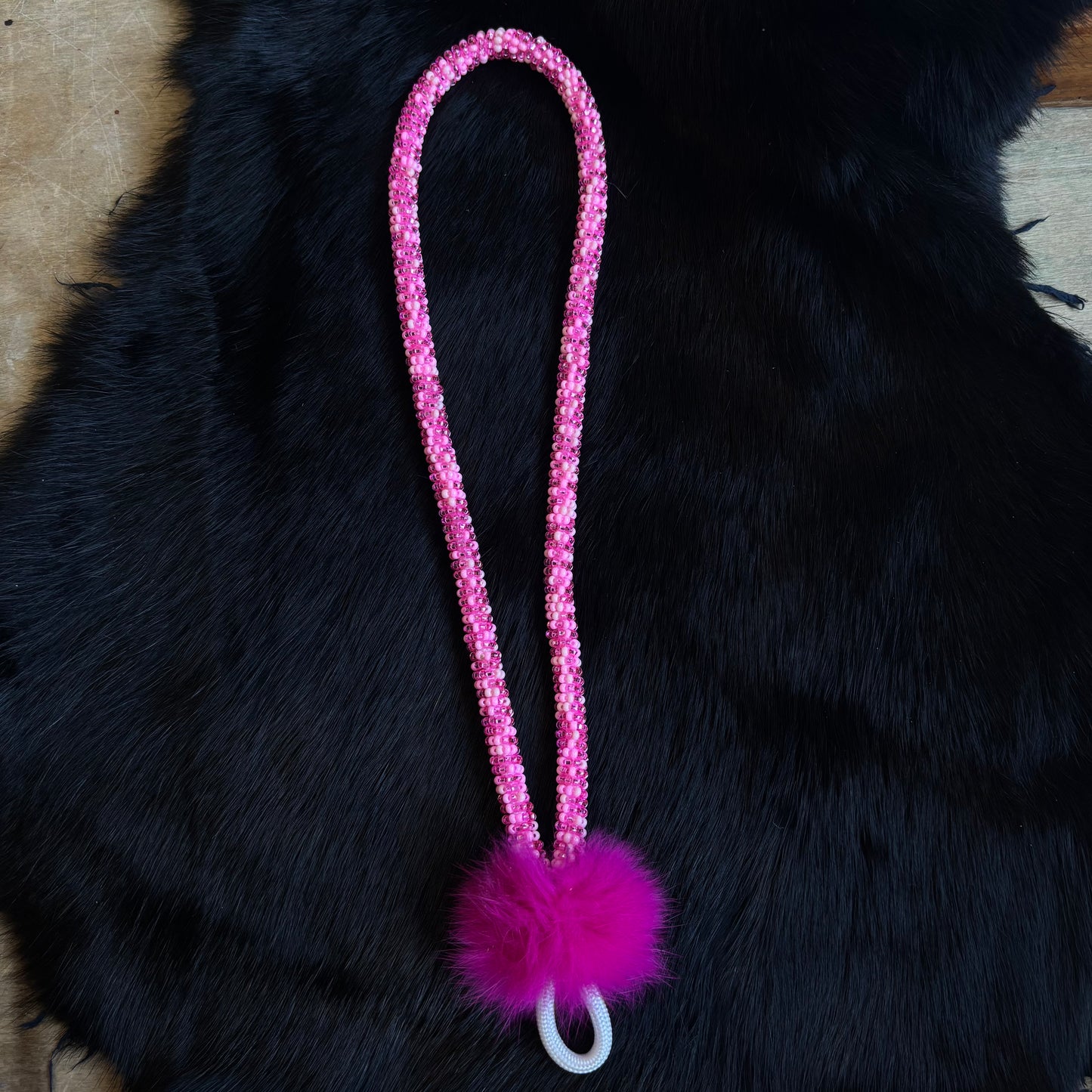 Pink Bead Soup Lanyard
