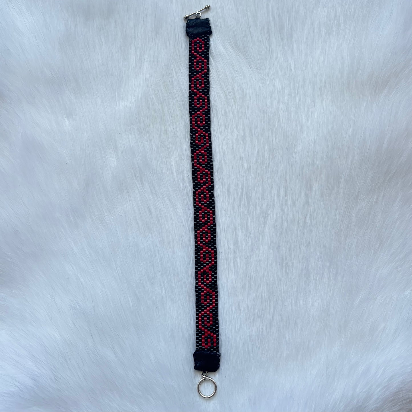 Black and Red Bracelet with Clasp