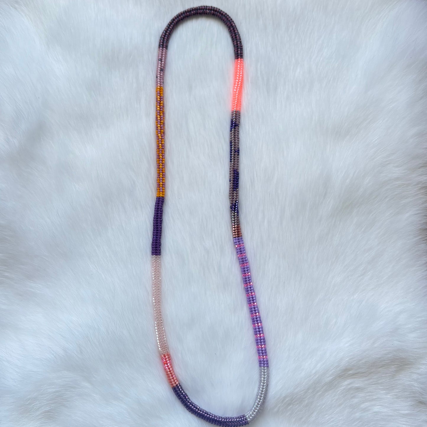 Multi-Colour Long Necklace 10" - No Clasp