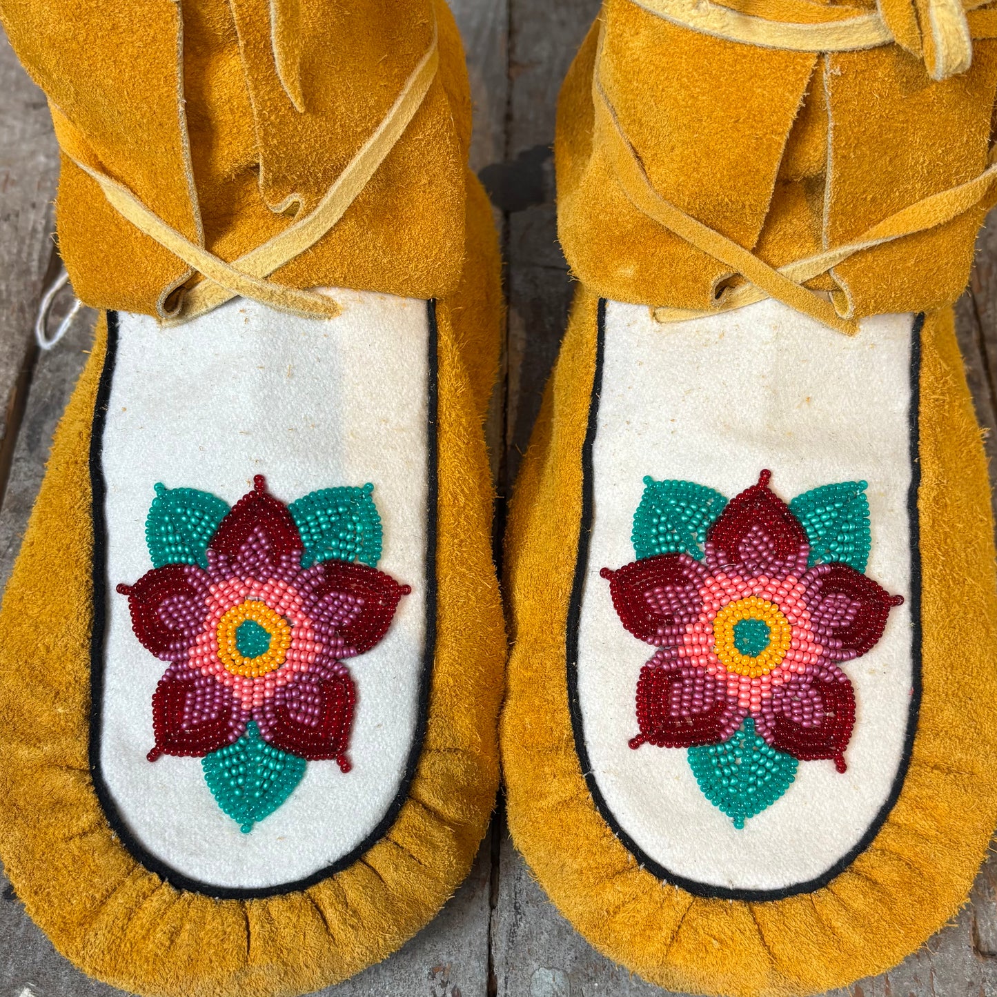 Pink Floral Wrap Around Moccasins - Size 9