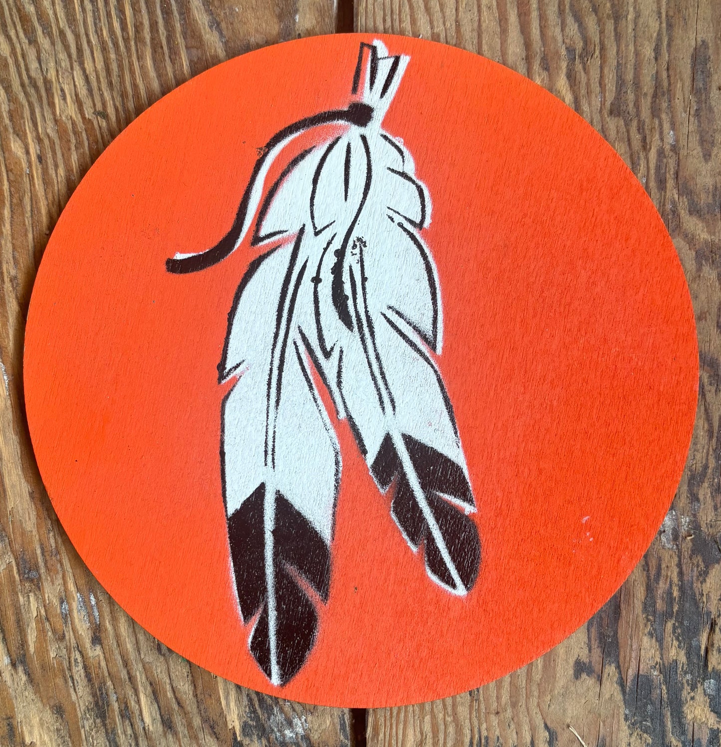 Circle Spray Paint Painting Feathers