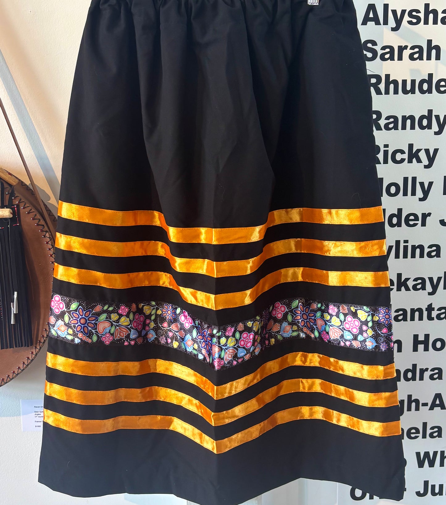 Black Ribbon Skirt with Orange Ribbon