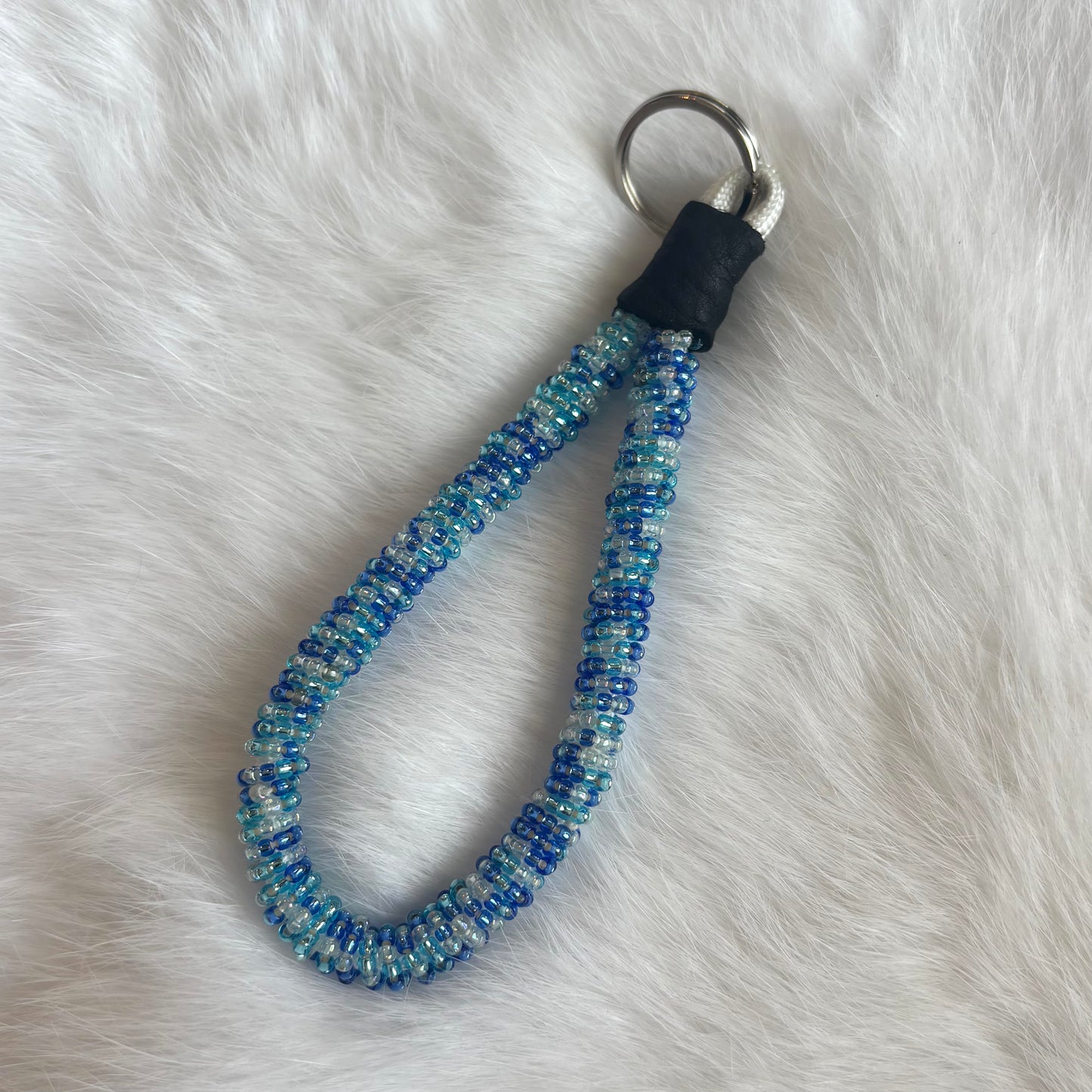 5" Blue Bead Soup Lanyard