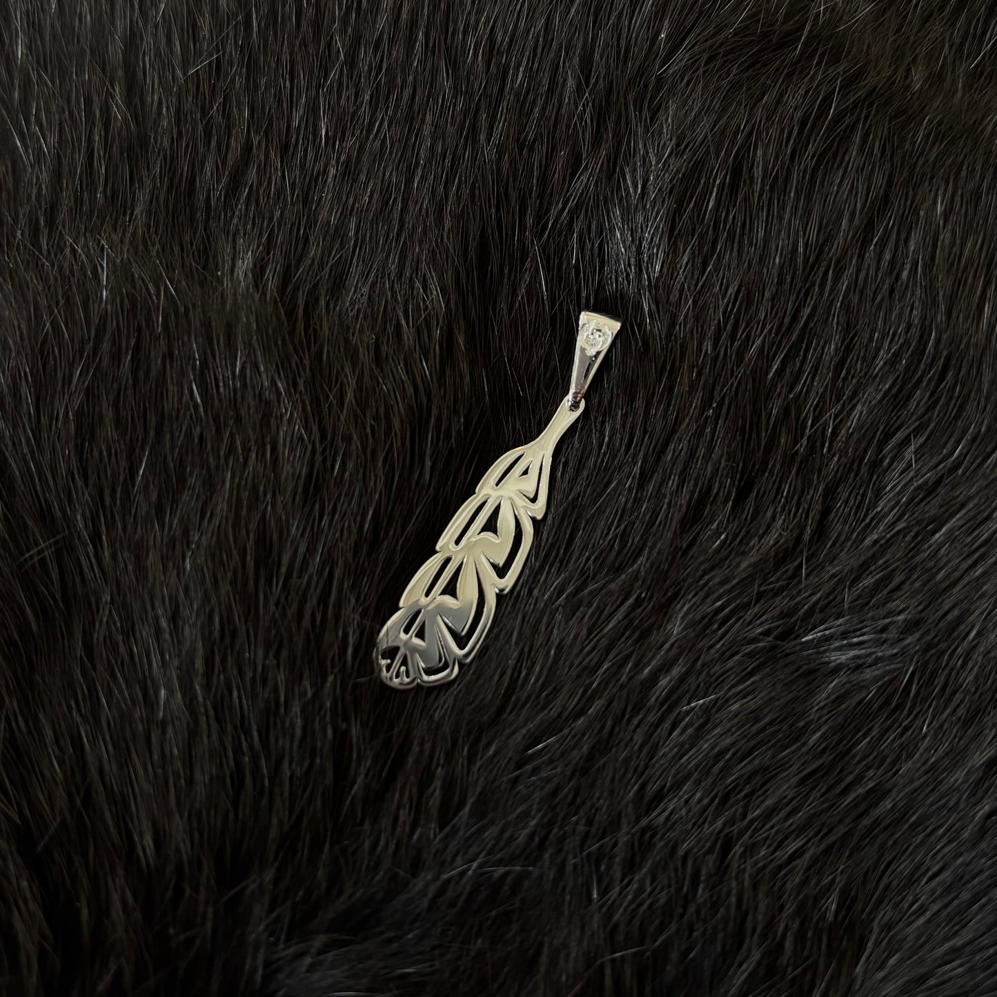 Manifesto Feathers - Small Silver Feather Pendant- Gina Mae Schubert