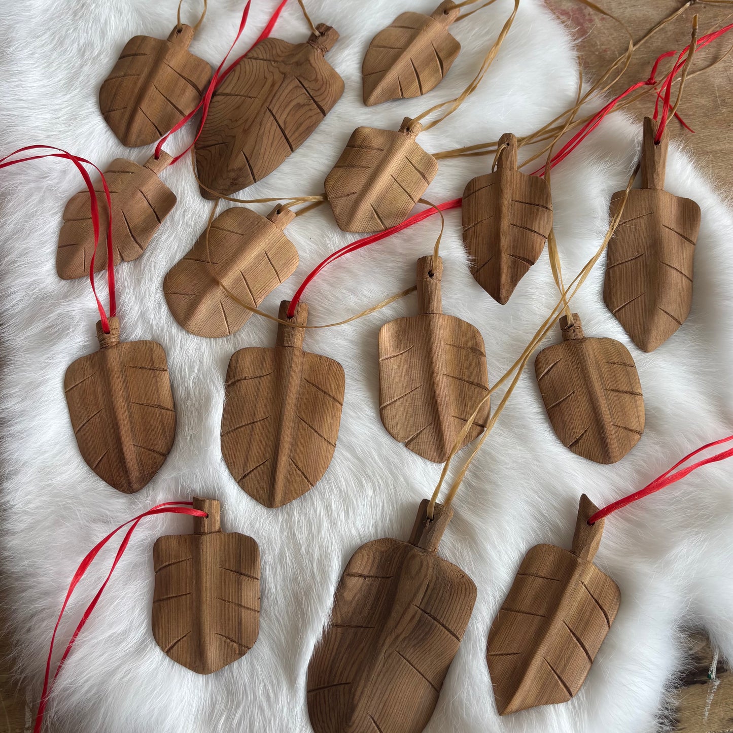 Hand Carved Cedar Feather | Small