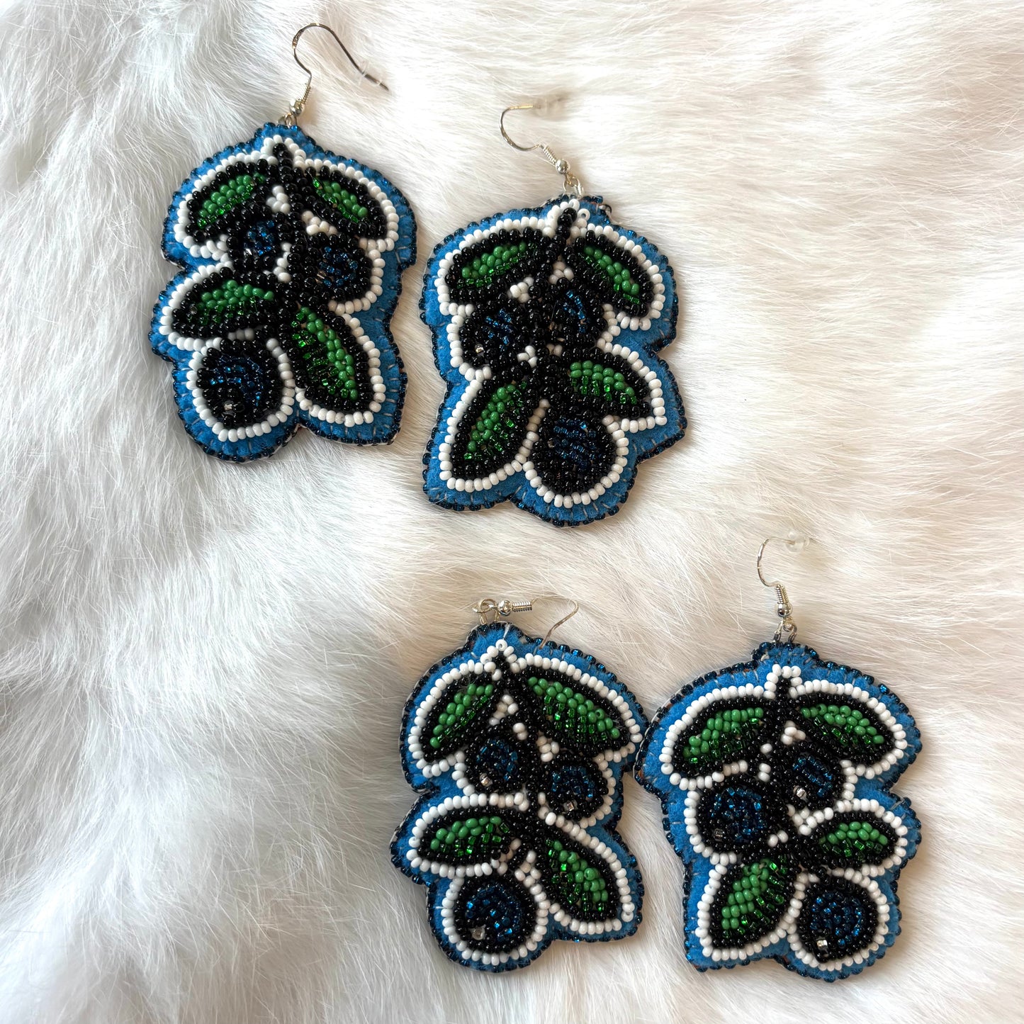 Blueberry Beaded Earrings