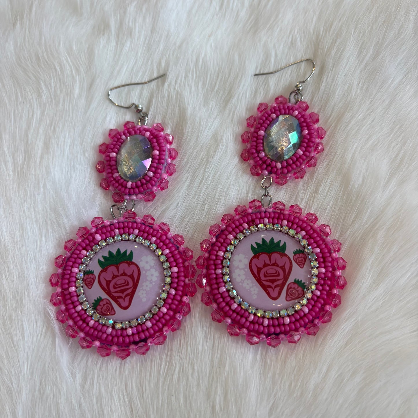 Two-tiered Formline Strawberry Earrings