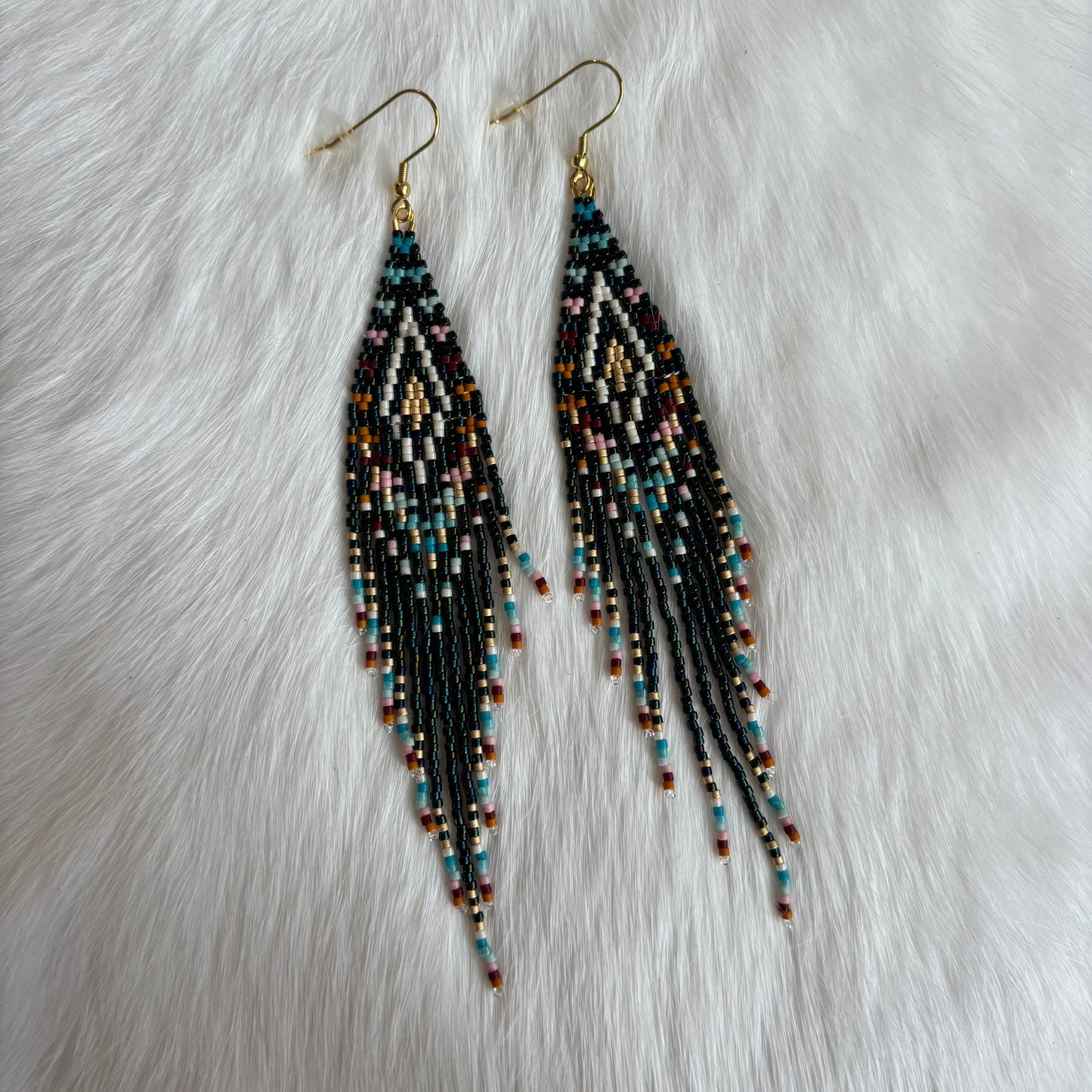 Sacred Path Beaded Fringe Earrings
