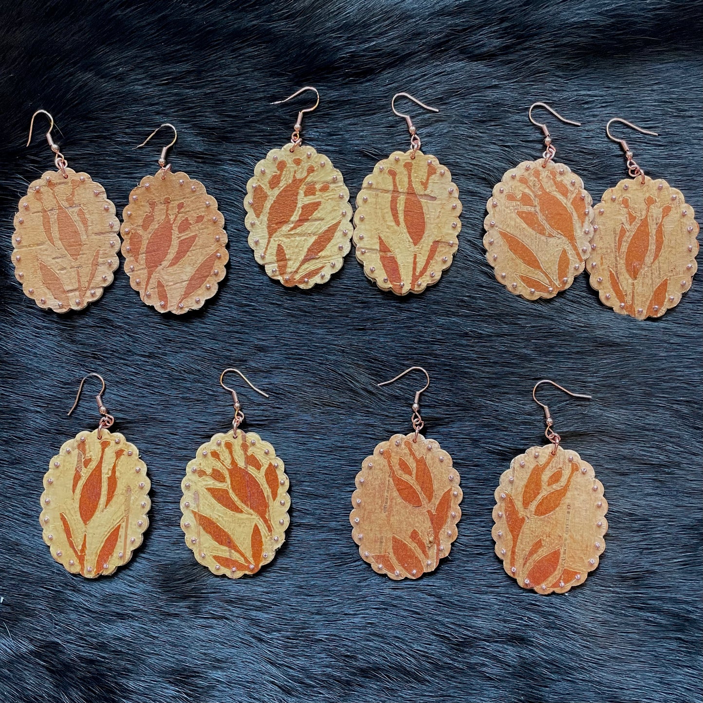 Earrings - WinterBirch Bark Etched - Hellen Pelletier