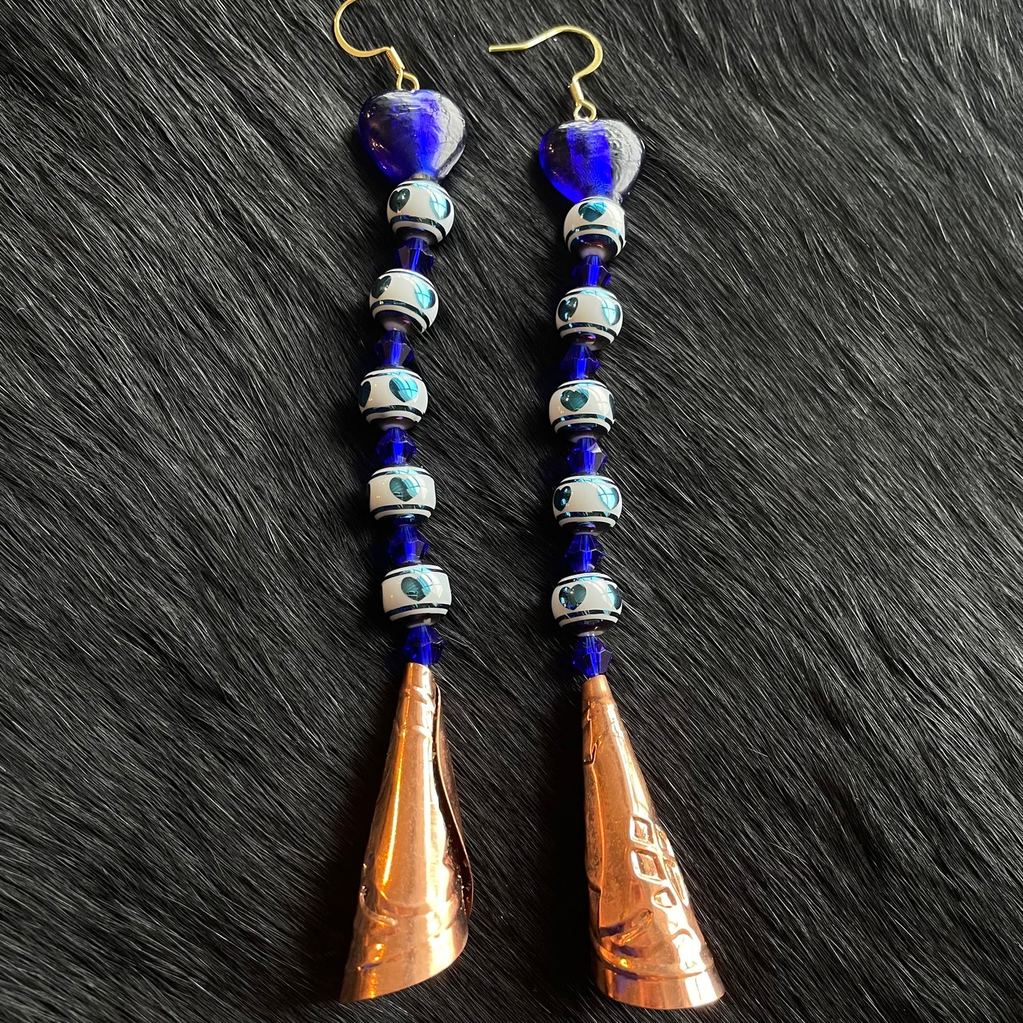 Blue Hearts Earrings