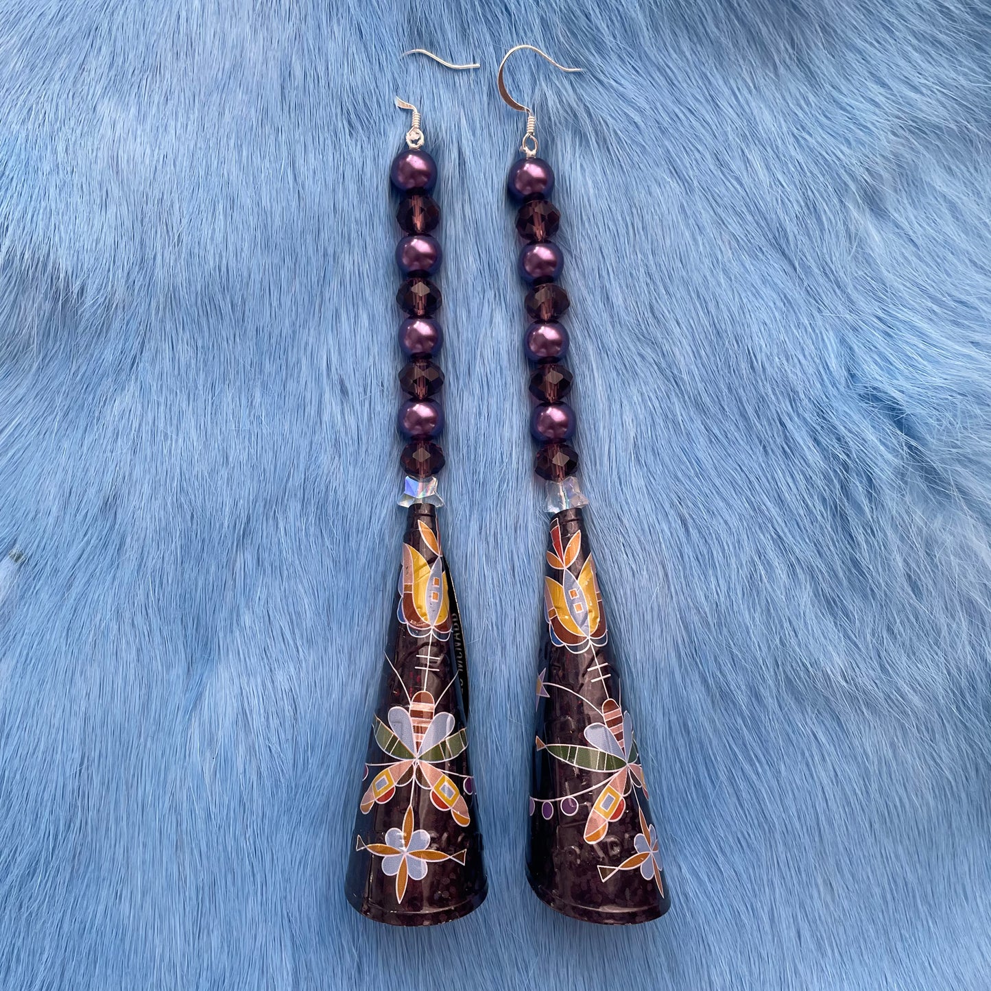 Purple Jingle Cone Earrings