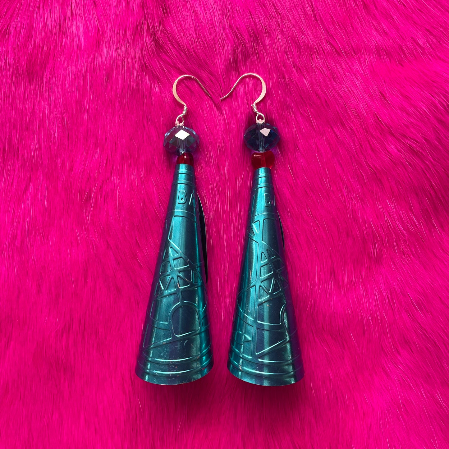 Small Blue Jingle Cone Earrings