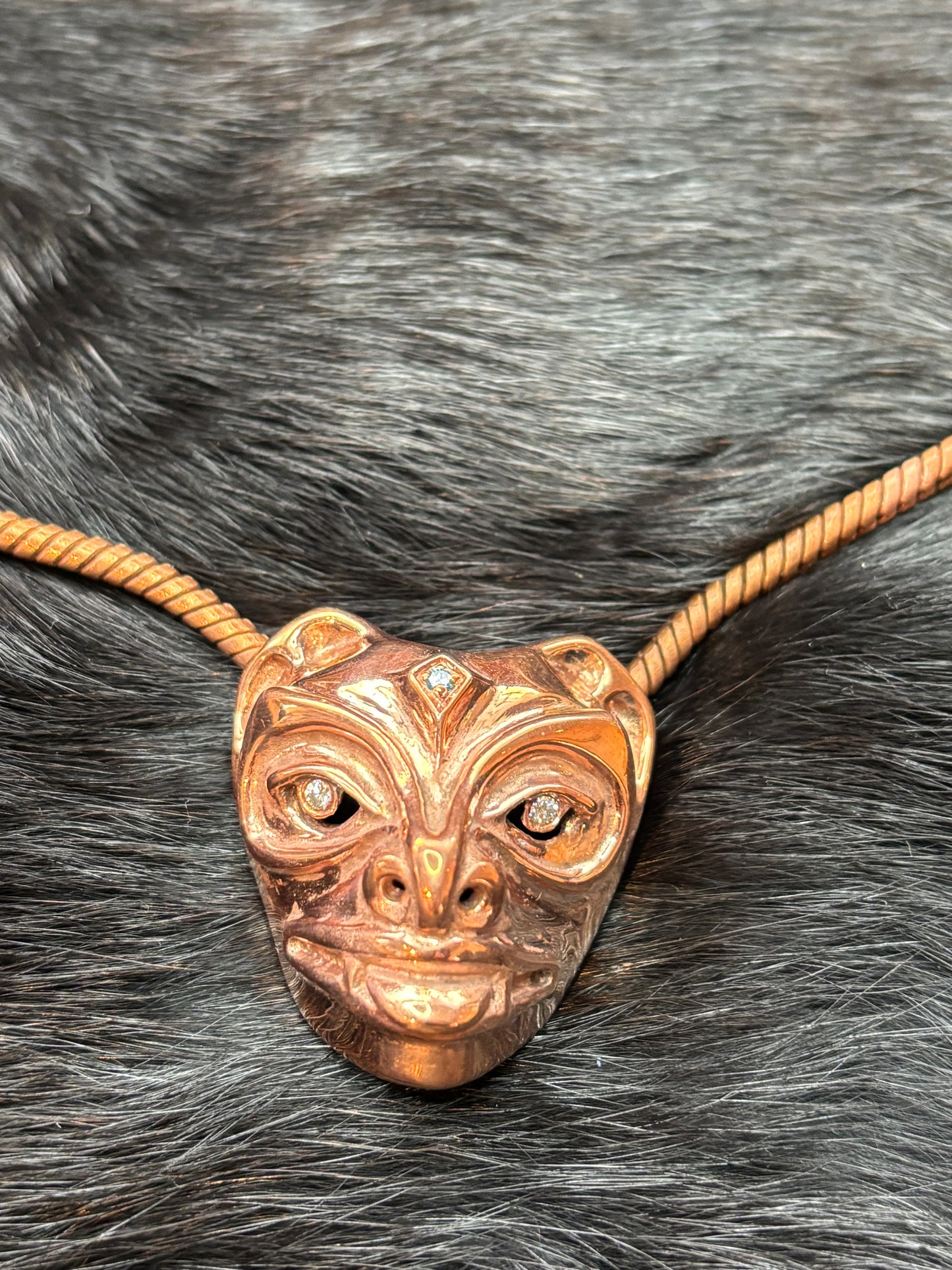Copper Spirit Bear Pendant + Necklace - Gina Mae Schubert