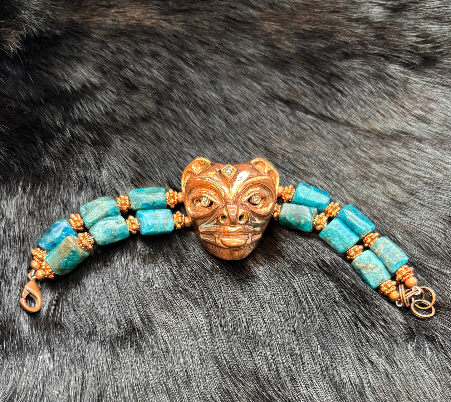 Copper Spirit Bear Mask Bracelet- Gina Mae Schubert
