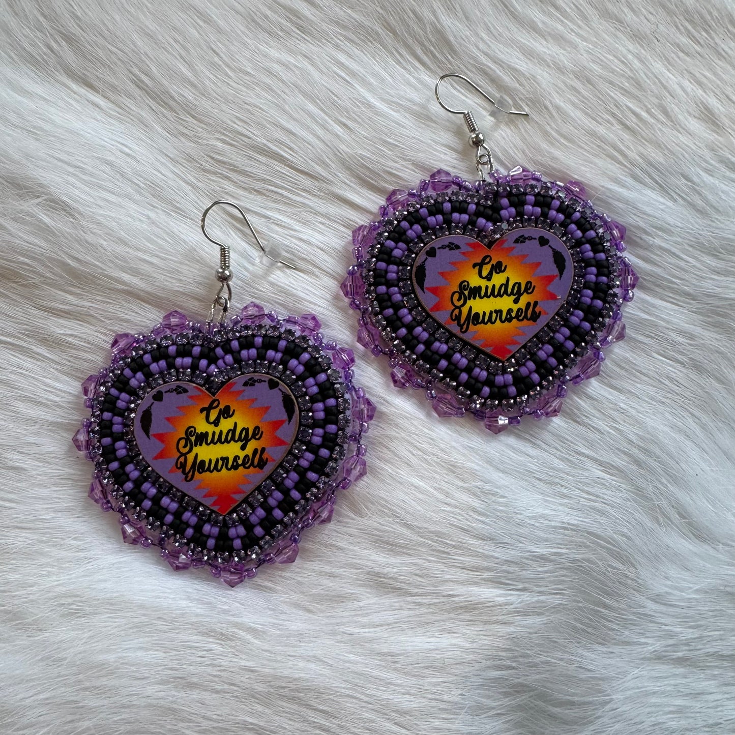 Go Smudge Yourself Flat Stitch Earrings