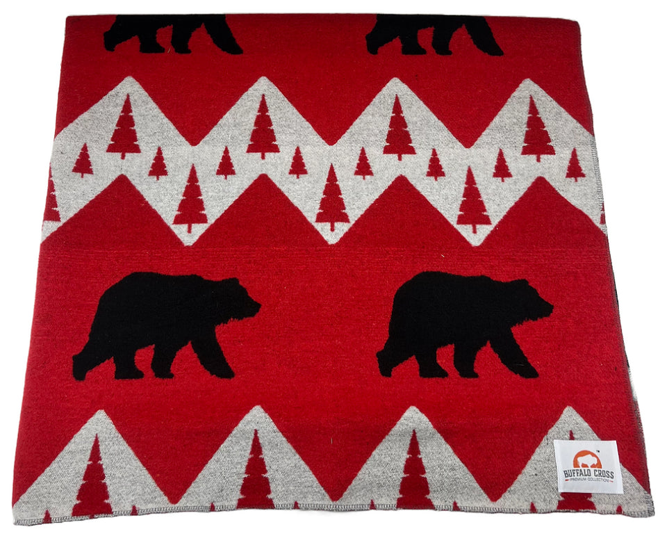 Mihkwaw Bear Throw Blanket | Buffalo Cross